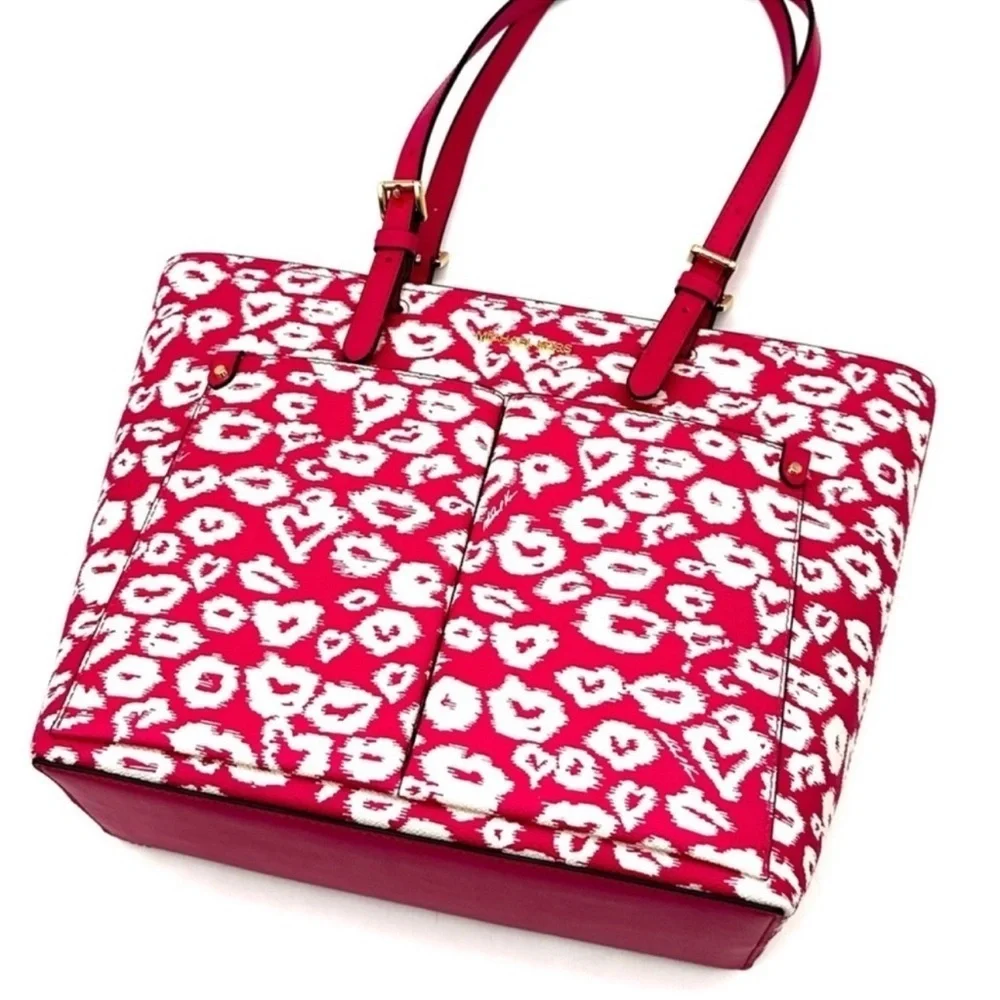 Michael Kors Jet Set Medium Pocket Tote Bag Electric Pink Multi